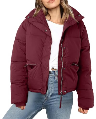 Chaqueta Acolchada Mujer Corta Negro Beige Invierno Cálido Acolchado Grueso Chaqueta De Invierno Invierno Cálido Transición Chaquetas De Algodón De Manga Larga Chaquetas para Mujer