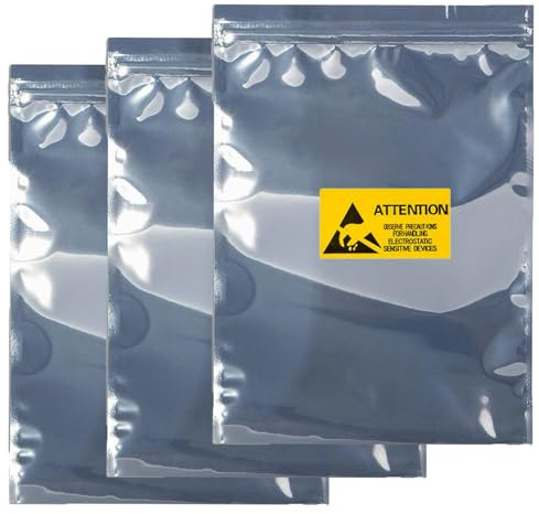 KUKUBAGS 15pcs 11x15 inch Anti Static Bag with 15pcs Antistatic Labels, Static Free Bag for Electronics, Large Resealable Non Static Bags for Most of Computer Accessories