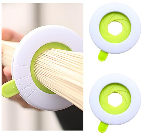 2 PCS Spaghetti Measure Tool – Pasta Portion Control Tool for Perfect Serving Size, White & Green, Easy to Use for Kitchen Cooking