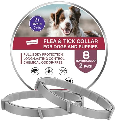 2er-Pack Zeckenhalsband für Hunde – Natürliches Ätherisches Öl, Wasserdicht & Verstellbar für Welpen und Hunde ab 7 Wochen, 16 Monate Schutz – Sicher mit Pflanzlichen Inhaltsstoffen