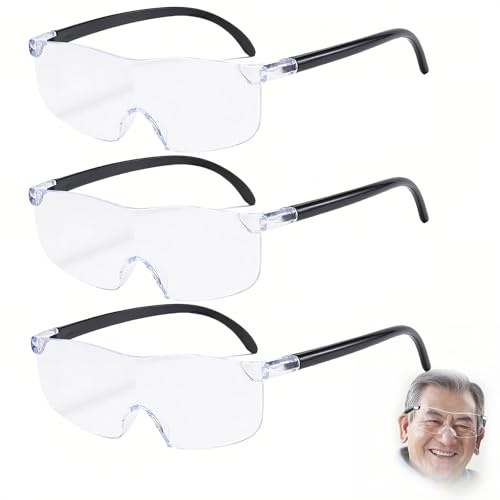 SSKHE 3 Pairs Big Vision Magnifying Glasses 300% Magnifying Eyewear,Large Magnifying Glass