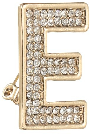 PATIKIL Initial Letter Brooch Pin, Letter E Rhinestone Brooches and Pins for Women Men for Jewelry Gifts Crafts Clothing, Gold
