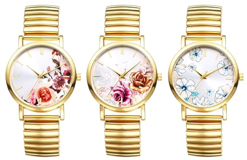 JewelryWe Reloj de pulsera para mujer, elástico, luminoso, brillante, circonita, diamante, analógico, cuarzo, reloj de pulsera para mujer, acero inoxidable, correa elástica, reloj informal con correa