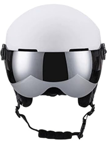 Casco da sci, design di sicurezza shock, a 2 dimensioni disponibili, casco da snowboard da sci, attrezzatura per la testa di sport di neve con occhiali visor, regolabili e sicuri, per uomini e donne,