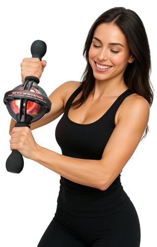 DFX Dynamax Core Trainer – Gyroscopic Core and Upper Body Strength Device with 160 lb Resistance and LED Feedback, Portable Full-Body Workout Tool