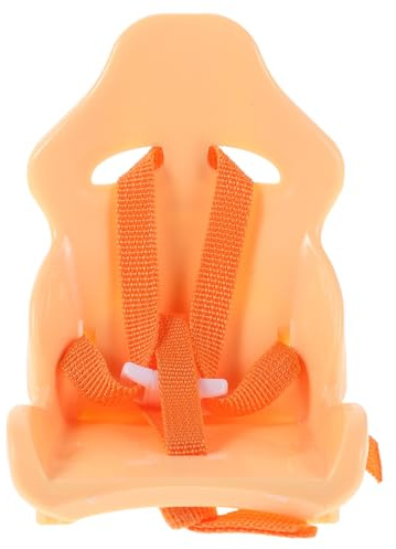 Healeved Asiento de Coche para Muñecas Tipo Racer Naranja con Cuerda de Seguridad Naranja Accesorio Decorativo para Ventilación de Auto Soporte Portátil para Juegos de Simulación y