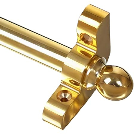 Glänsande mässing trappstege 50, 60, 86, 112 och 127 cm matta dekorativa stänger set med trapp- och golvfästen (3 st, 97 cm)