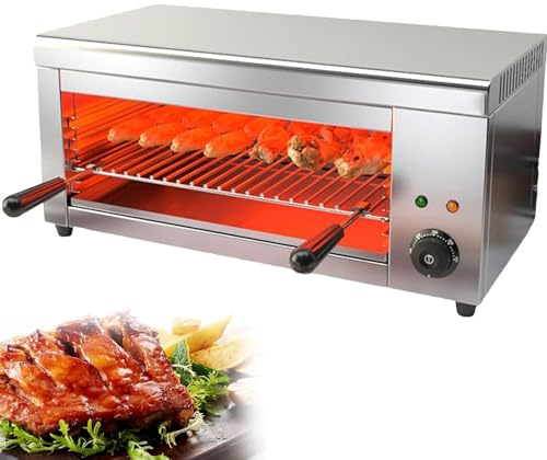 Salamandra Elettrica Per Pizza E Carne - Fornetto 2000W & 30L, Slot Per Schede Di Sollevamento Regolabile A 4 Strati, Controllo Temperatura (50-300°C), Tecnologia Anti-Fumo, Acciaio Inox