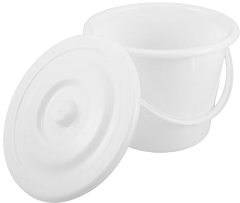 Hoement Cubo Urinario Portátil de Plástico con Tapa Hermética y Asa, 3000 Ml con Graduación, Urinario Doméstico Antidesbordamiento para Pacientes Mayores y Uso Médico en Cama Color Claro