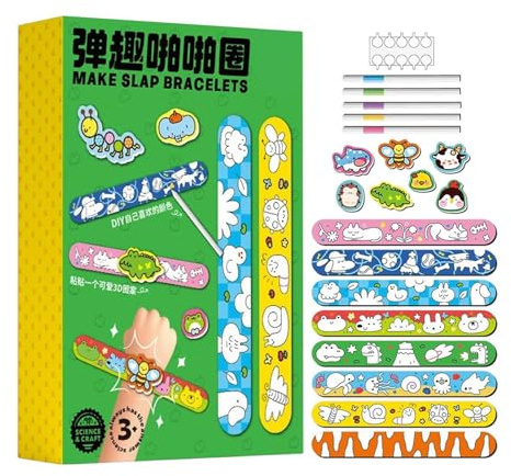 Pulseras de bofetadas de animales: premios lindos y coloridos de dibujos animados para el aula y manualidades escolares para niños | Muñequeras EVA de 22 cm para niños, niñas adolescentes, regalos d