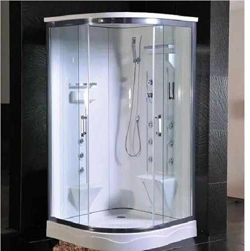 Bagno Italia Cabina de hidromasaje 110 x 110 cm, caja multifunción con baño turco para dos personas con cromoterapia I