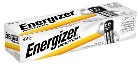 Energizer® Lot de 12 piles INDUSTRIAL E-Block 6LR61 9 V