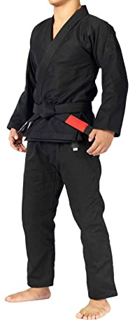 FUJI All-Around Brazilian Style Jiu Jitsu Uniform, Black (Black Lettering), Size A3