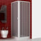 Duschkabine 70 x 90 x 185 (H) cm, Modell Paola, aus PVC, Ecköffnung, doppelte Flügeltüren, reduzierbar, wendbar, Farbe: Weiß.
