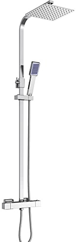 NeNchengLi Duscharmatur termostat rostfritt stål duschset regndusch, duschpelare, duschsystem (40 x 40 cm)