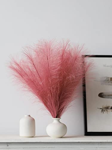 HanYun 8 Pezzi Erba della pampa artificiale 43 cm, imitazione dell'erba della pampa, fiori secchi decorazione fiori artificiali decorazione di nozze, Decorazione di stile boho (Rosa)