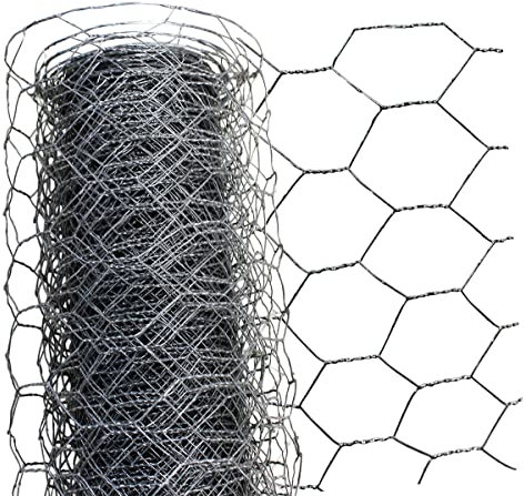 Verzinktes Sechskantgitter Sechskantgeflecht | 20x 20 mm | 1,00 m | 2x verzinkt | Länge 5/10/25m (5m)