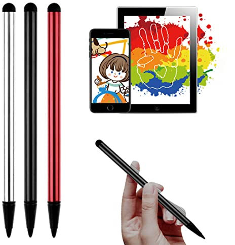 DULSPUE Penna Stilo per Touch Screen, Universale per Tablet Capacitivo 2 in 1,Lo Stilo Touch Screen è ampiamente Compatibile con Tutti i dispositivi Touch Screen capacitivi (3 Pezzi)