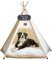 Mooipet Tipi Zelt für Haustiere mit doppelseitigem Kissen Haustierzelt für Hunde/Katzen Haustierhütte Abnehmbar und Waschbar Hundehaus für Meerschweinchen Kaninchen Hamster Kätzchen 40x40x50cm