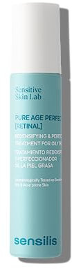 Sensilis - Pure Age Perfection Retinal, verdichtendes und perfektionierendes ölfreies Serum, mit organischem Silizium und Präbiotika, geeignet für empfindliche Haut, fettige oder Akne - 50 ml