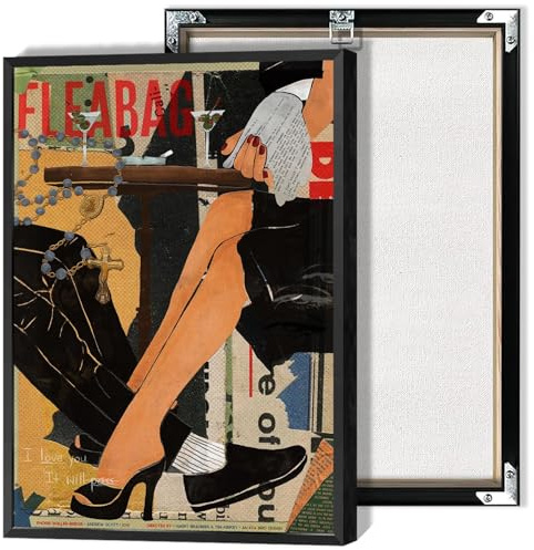 Dcvjiy Trendy Retro Fleabag Colorful Poster Funny I Love You Is Will Pass Canvas Wall Art Funky Bar Cart Decor Aesthetic Prints Painting White Cheers Cocktail Wall Decor 16x24in Framed