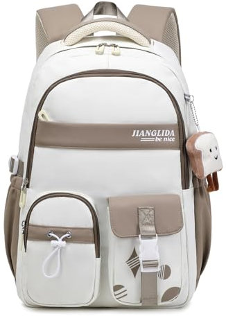 FANDARE Schulrucksack für Teenager und Uni - Wasserdichter Laptop Rucksack für Damen und Herren - Leichter Daypack in Braun