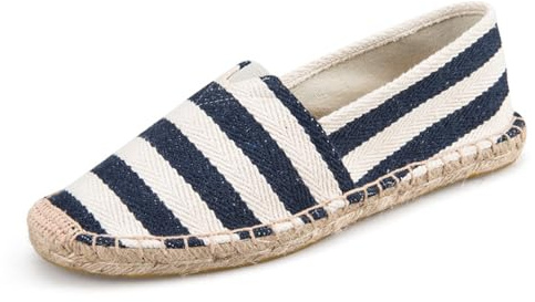 FANSU Homme Espadrilles Femme Simple, Plats Confortables et Décontractés à Mode pour Printemps Et l'Été, Respirant et Confortable Tissées Pêcheur Chaussures