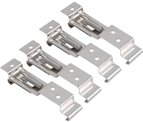 4Pcs Trailer Number Plate Holder Stainless Steel License Plate Bracket Spring Loaded Number Plate Clips Holders for Trailers trucks Caravans Plate Fixings