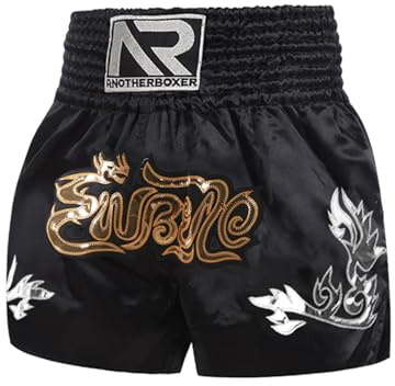 Yruioon Shorts De Boxe pour Jeunes Pantalons Courts Muay Thai Shorts MMA De Kickboxing Boxers pour Enfants Sport Fitness 5-12 Ans Un Noir 5-7 Ans