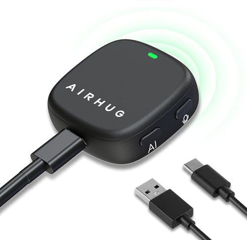 AIRHUG Conference USB Microphone, Desktop Computer Mic, Noise Canceling, Mute Button & LED Indicator, Plug & Play for Video Conference, Gaming, Online Class, Compatible with Windows & MacOS