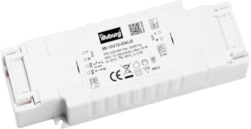 illuburg DALI PUSH dimbar 12 V 15 W LED-transformator för Osram Philips GU5.3 MR16 utan blinkande LED strömförsörjning