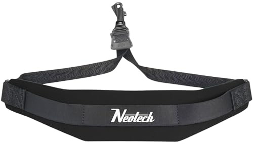 Neotech Soft Saxophone Neck Strap – Padded Neoprene Strap with Swivel Hook for Alto & Tenor Sax | Adjustable, Comfortable Support – Regular, Black, Made in USA