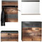 trendteam smart living - Indy - Garderobenkombination - Eiche/Grau - Garderobensitzbank, Garderobenpaneel, Garderobenschuhschrank, Spiegel - (BxHxT) 185 x 192 x 37 cm - antikfarbene Griffe
