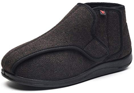 Nwarmsouth Chaussons Patients diabétiques,Chaussures pour Personnes âgées diabétiques, Chaussons réglables Pieds gonflés-39_Brown,Réglable Orthopédique Chaussures