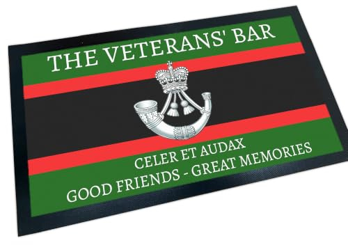 Rifles Regiment Personalised Bar Mat 44 x 25cm, Optional Matching Bar Accessories, 3 Text Lines, Font and Colour Choices