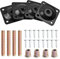 Catime 4 Set Möbelbein Montageplatten mit Bolzen Schrauben, M8 Möbel Bein Befestigungsplatten, Möbelfüße Befestigung Platten, Halterung Montage für Sofa Couch Sitze Stuhl Tisch Möbel Beine (Black)
