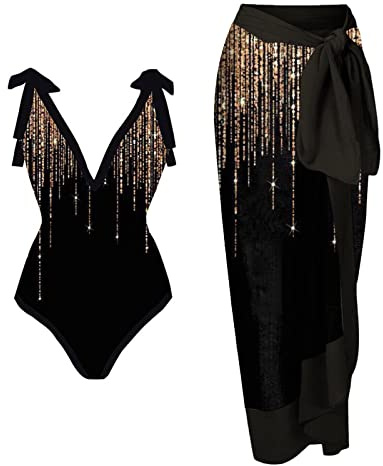 LAOSU Maillot De Bain 1 Pièce avec Jupe De Plage,D'Été Triangle Maillot,Ensemble Maillot De Bain Femme,Maillot Anti UV Femme,Burkini Maillot De Bain,Maillot Grossesse