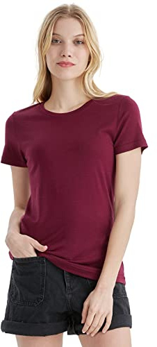 Merino Protect 100% Merinoull T-Shirt För Kvinnor Rundhalsad Kortärmad Odörresistent Undertröja Lämplig För Vandring Och Resor T-Shirt