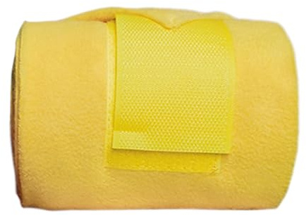 Generic Confezione da 4 Fasce per Le Gambe del Cavallo, Protezioni per Le Gambe, Fasce per Le Gambe in Pile, Fasce per La Protezione delle Gambe per L'equitaz, Giallo