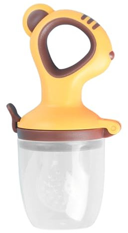 Baby Feeding Teething Breastmilk, Baby Food Feeder Fruchtsauger, Aufbewahrung von Babynahrung, Beißspielzeug, Fruchtsauger baby Zahnungsschmerzen Linderung (Yellow)