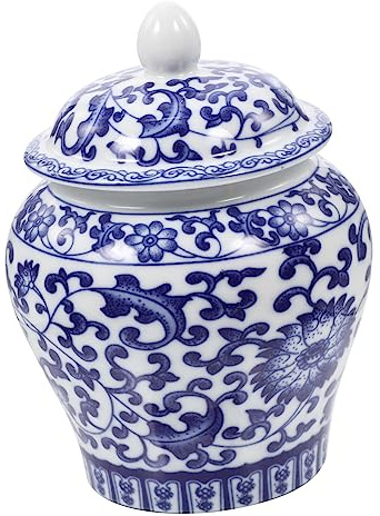 Mobestech Blue and White Porcelain Tea Canister Small Size Sealed Lid Vintage Chinese Style Ceramic Tea Container Multi-Function Household Storage Canister and Home Use