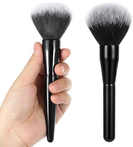 MBAIYO 2 pennelli grandi per cipria, pennelli professionali per trucco, in polvere, per fard, pennelli per trucco, set per bronzer, blush, blush