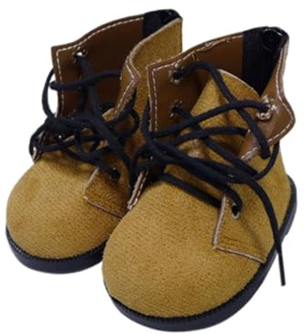 JISADER Zapatos de muñeca, decoración, Resistentes, Accesorios de muñeca Hechos a Mano, Regalos de cumpleaños para Vestir, Amarillo 9.3x5.5x7.5cm