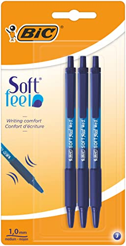 BIC,837396,Druckkugelschreiber AA8Soft Feel(0,32 mm) Blisterà 3 Stück, blau