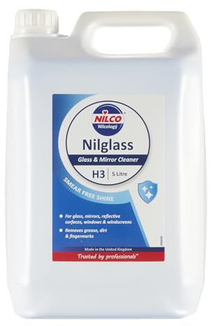 Nilco Nilglass Professional Detergente per Vetro 5L Bottiglia - Efficace Pulitore Senza Aloni per Vetro e Specchi