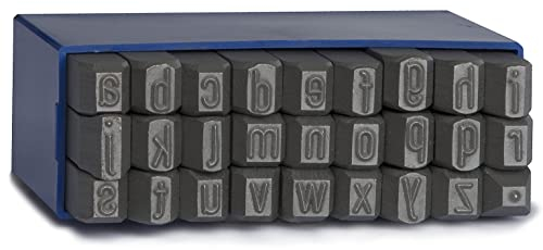 GRAVUREM-S Schlagbuchstaben, Schlagstempel, Prägestempel, Einschlagbuchstaben - KLEINBUCHSTABEN a-z,. / 4mm