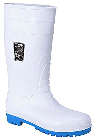 Portwest Total-Sicherheitsgummistiefel S5, Größe: 45, Farbe: Weiß, FW95WHR45