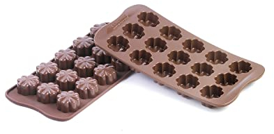 silikomart | SCG08 Moule en Silicone pour chocolats FLEURY, antiadhésif, Lot de 1 Moule pour sucreries, Easy Choc, 30 x 30 mm, h 15 mm, Made in Italy