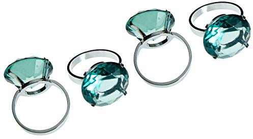 Premier Housewares Diamante Ronds de Serviette, Lot de 4 – Parent, Chrome, Bleu, 4 x 5 x 6 cm