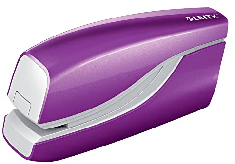 Leitz Electric Stapler, 10 Sheet Capacity, Battery Powered, WOW Range, 55661062 - Purple